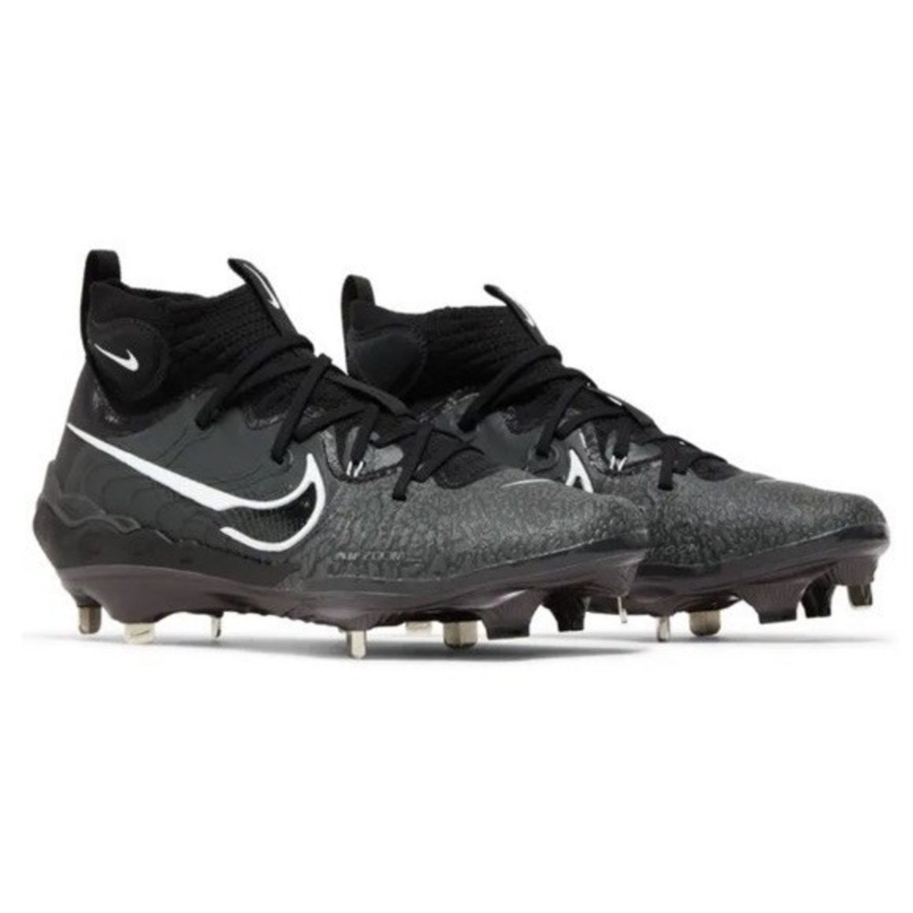 Nike Men Alpha Huarache NXT Black Dark Smoke Grey Cleats Size 7‎ New - Picture 8 of 8
